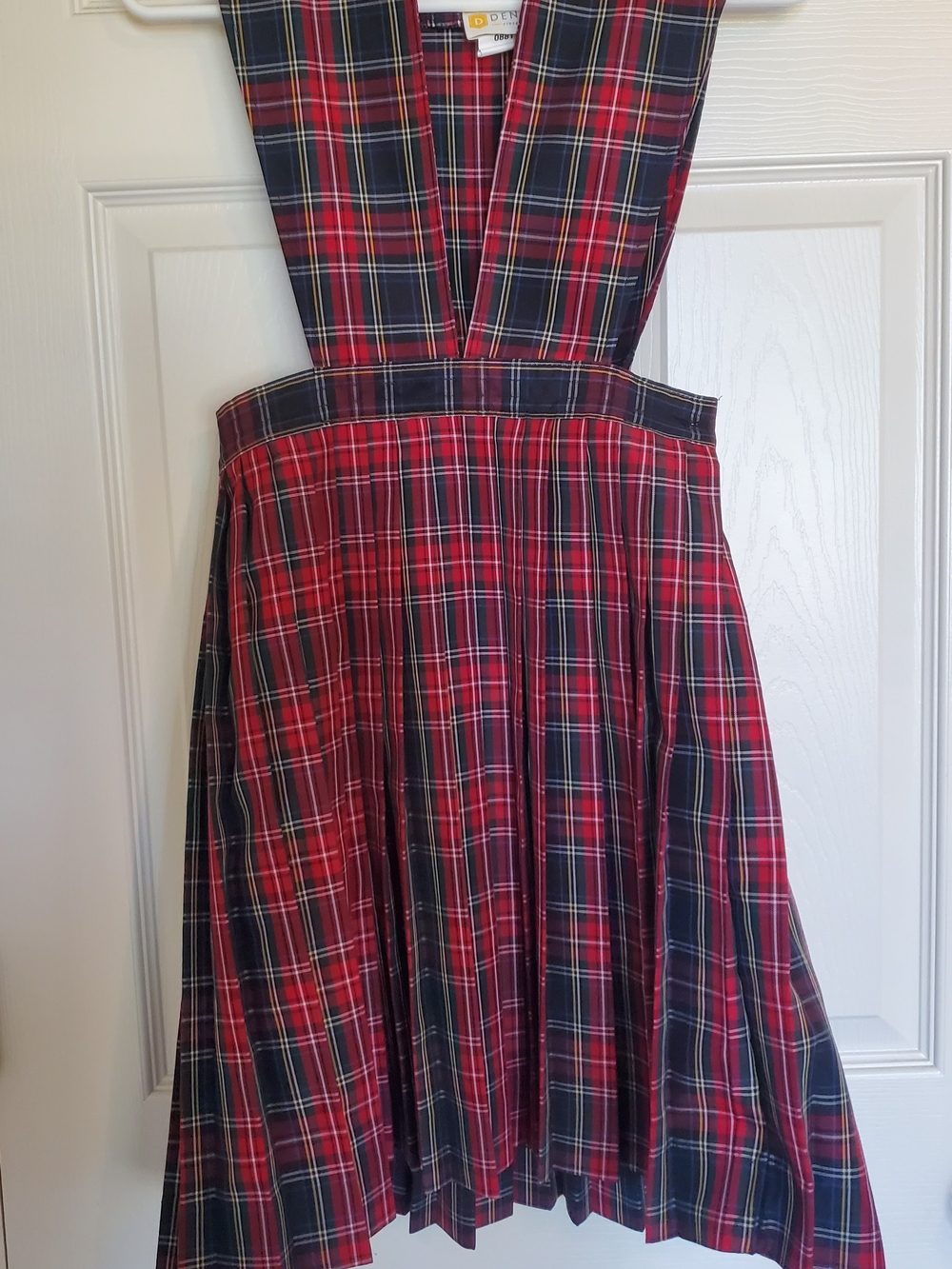 Dennis Plaid Pinafore Uniform Dress